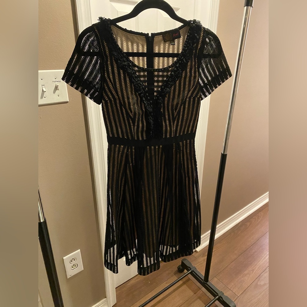 Frock! By Tracy Reese Black Striped Mesh Dress | Anthropologie